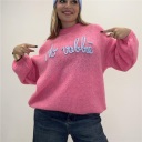 maglione con scritta ricamata no vabbe